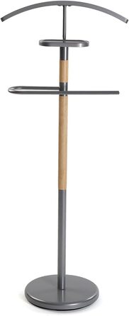 Верстат Versa Holstebro: сучасний чоловічий вішак з 2 гачками, 112 x 28,8 x 46,5 см, метал та дерево, білий (сірий)