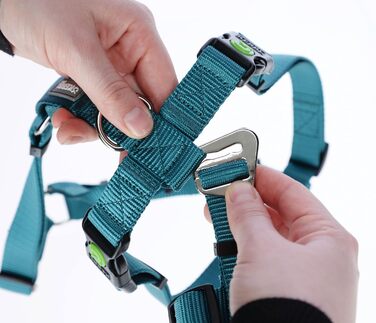 Нашийник-захист для собак Kerbl Pet Panikgeschirr, 38-52 см, 20 мм, для тривожних собак, регульований, Petrol