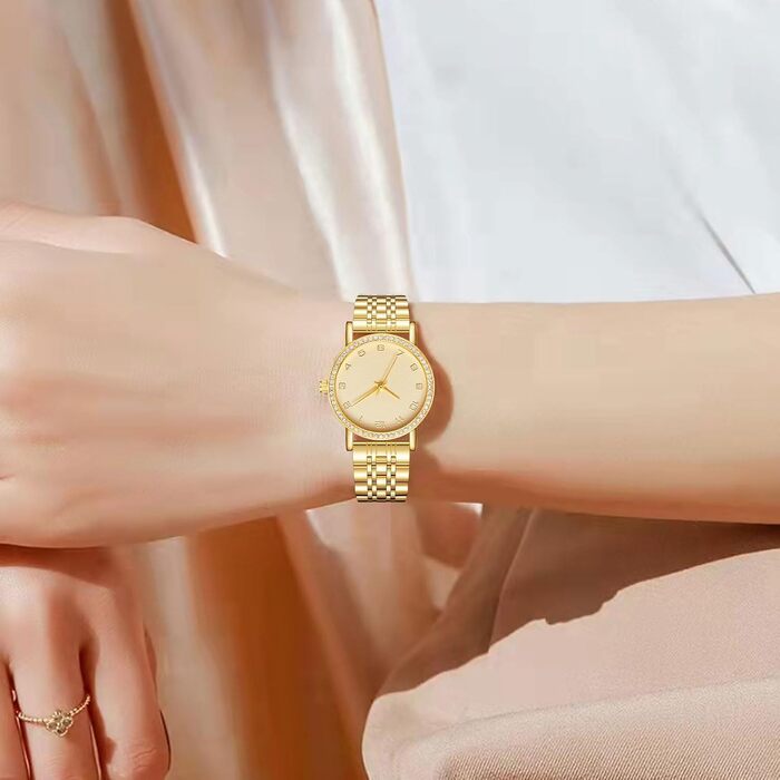 Жіночий наручний годинник CIVO Elegant — аналоговий кварцовий годинник зі сталевим ремінцем, водонепроникний, колір золотий