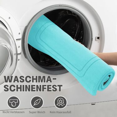 Килимок для ванної кімнати Chakme, 60x90 см, блакитно-зелений, антиковзаючий, швидковисихаючий