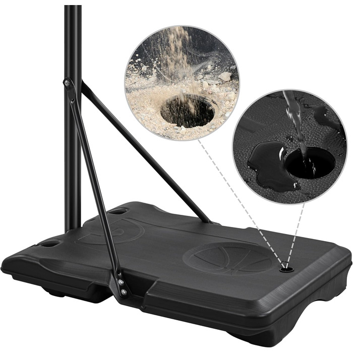 Yaheetech Adjustable Height Basketball Stand with Wheels - Portable Basketball System with Fillable Base - Indoor/Outdoor Basketball Hoop (249cm)