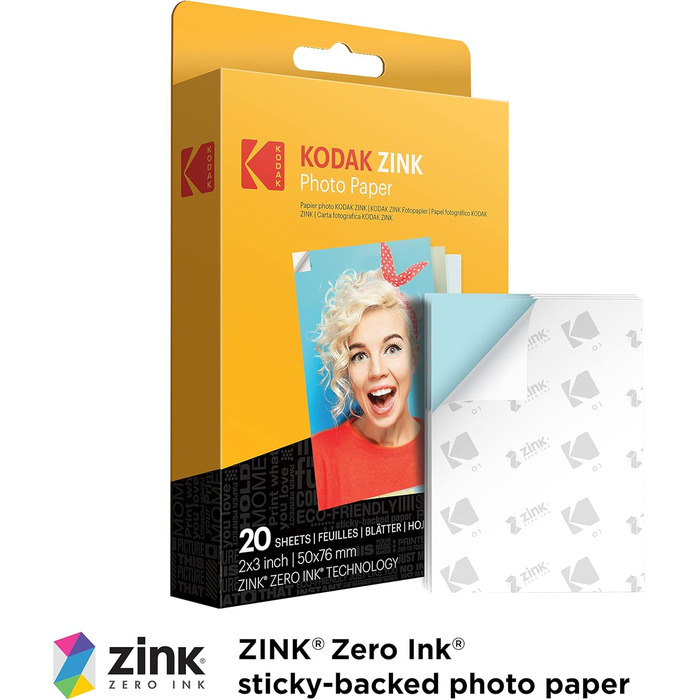 Фотопринтер KODAK Step: Міні-принтер для смартфонів з Bluetooth, друк на Zink 2x3