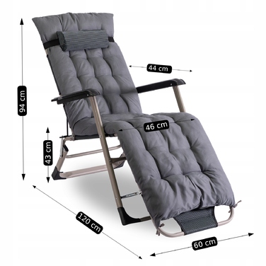 Шезлонг металевий сірий Mebel Elite
