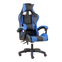 Ігрове крісло Baroni Home Gaming: ергономічний офісний стілець з підголівником, підтримкою попереку та регульованою спинкою, синій