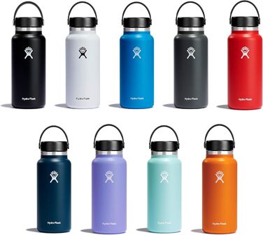 HYDRO FLASK - 1180ml (40oz) Water Bottle - Insulated Stainless Steel Water Bottle - Sports Bottle with Leakproof Flex Cap Lid & Strap - Dishwasher Safe Thermos Bottle - Wide Mouth Opening - (Flex Cap, Berry)