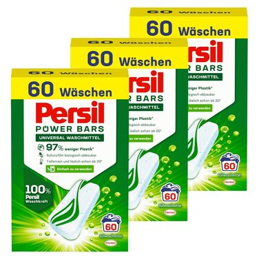 Капсули для прання Persil Power Bars Universal, універсальний пральний засіб, 180 завантажень, для гігієнічної чистоти від 20°C