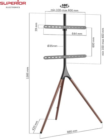 Підставка для телевізора Superior Electronics SUPSTV012, 42-70 дюймів, VESA 200x200 - 600x400