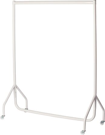 The Shopfitting Shop Clothes Rail 90 cm long x 1.5 m high, robust, 32 mm steel pipe, White