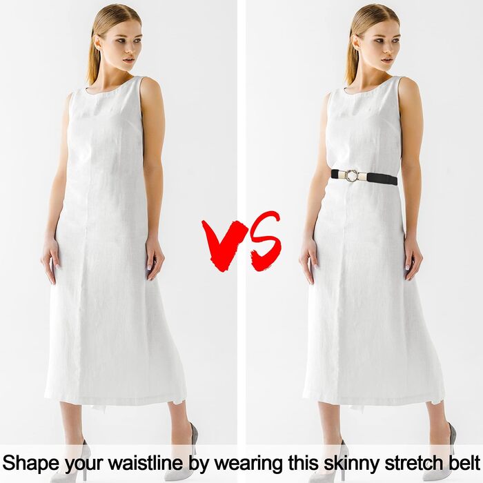 Жіночі тонкі ремінні EAONE (5 шт.) - золотий/чорний/білий/червоний/темно-синій