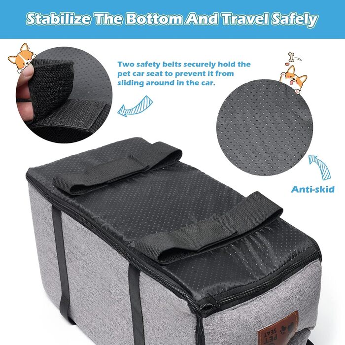 Автокрісло для собак та котів (до 6 кг) - знімний та миючий, для середньої консолі