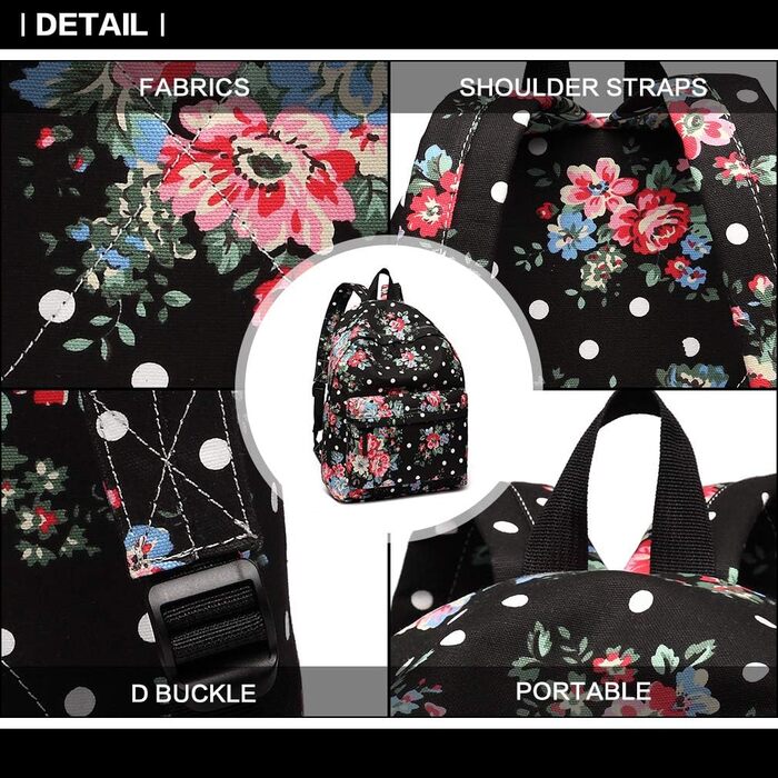 Жіночий рюкзак KONO: стильний рюкзак-сумка для школи, роботи, подорожей. Canvas, вінтажний дизайн, підходить для підлітків та дорослих.