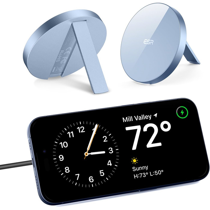 Бездротовий зарядний пристрій ESR MagSafe з підставкою для iPhone 17/16/16 Pro/16 Pro Max/15/14/13, AirPods 4/3/2 Pro, білий (без адаптера живлення)