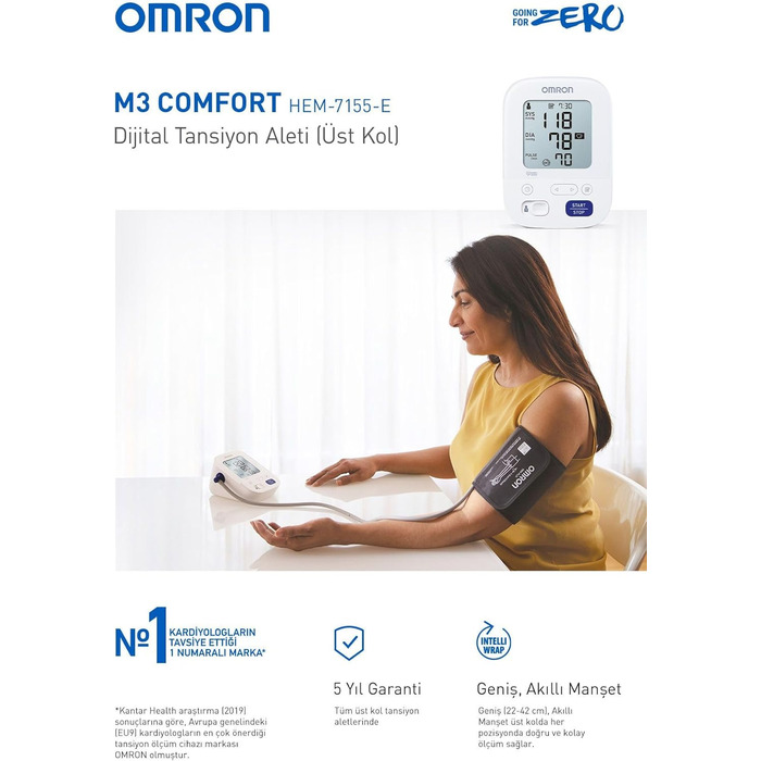 Електронний тонометр Omron M3 Comfort HEM-7155-E - вимірювання артеріального тиску в домашніх умовах