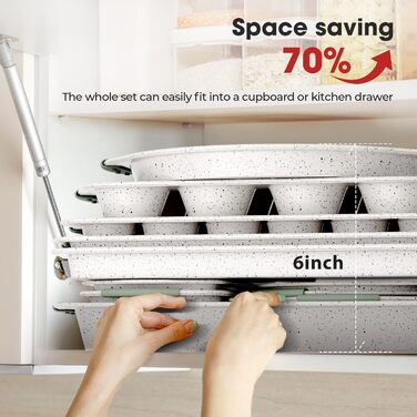 Набір для випічки 11 предметів: антипригарний посуд, форми для пирогів, кексів, піци, хліба (білий & зелений)