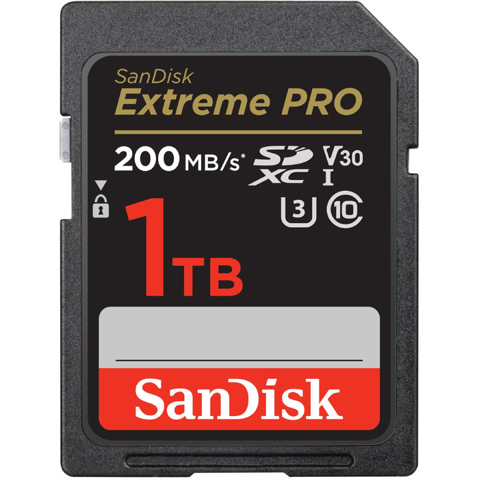 Карта пам'яті SanDisk Extreme PRO SDXC UHS-I 1 TB, V30, U3, швидкість до 200 МБ/с, для 4K UHD відео