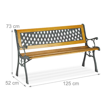 Relaxdays Garden Bench with Wicker Look