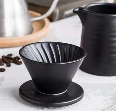 Порцеляновий кавовий фільтр 500 мл з чашкою, кавоварка pour over з керамічним кухлем, кавник з фільтром, багаторазовий кавовий дрипер, білий