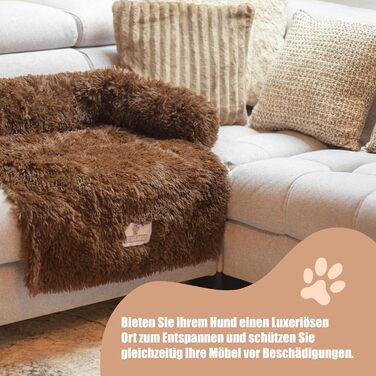 Софа-ліжко для собак Pfoten&nasen® Beige, M (90x80 см) - водонепроникна, миється, для великих, середніх та маленьких собак