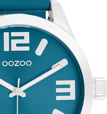 Жіночий наручний годинник Oozoo Timepieces з шкіряним ремінцем, аналоговий, круглий циферблат (колір: Petrol)