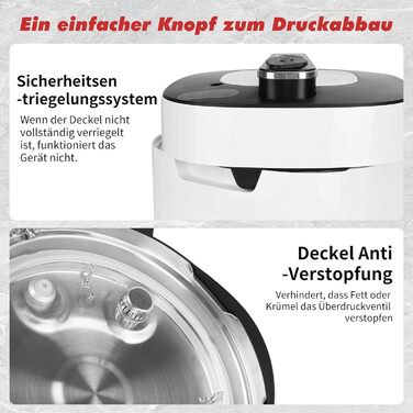 Мультиварка Aigostar Panda 5.5л, 7-в-1, 14 програм, LED-дисплей, 1000W, антипригарне покриття