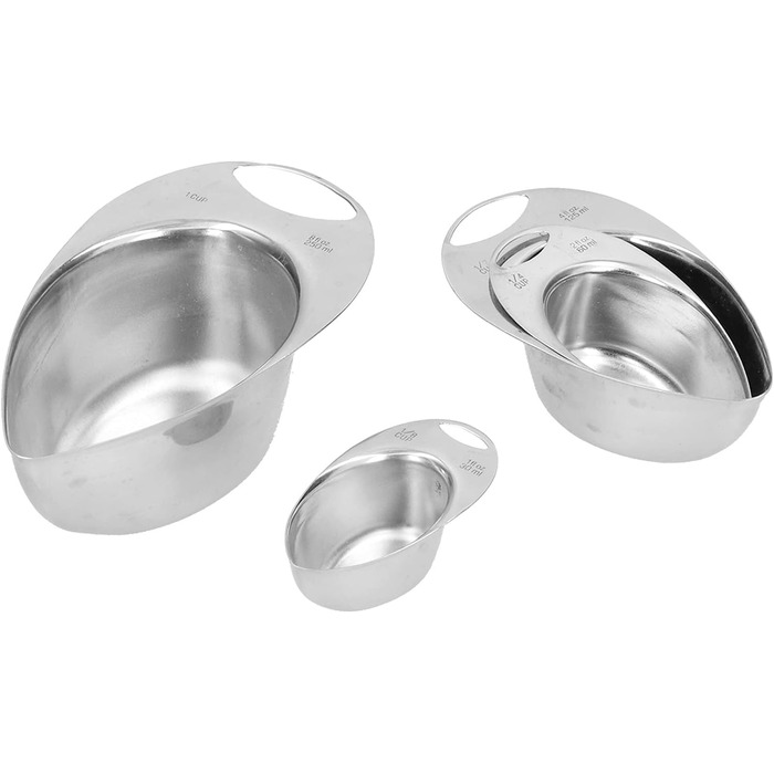 EVTSCAN Measuring Cups, 4-Piece Set, Stainless Steel Measuring Spoons, Measuring Cups Kitchen Cooking Utensil for Bakery Home