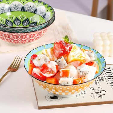 Набір тарілок/мисок для мюслі, супу, салату (6 шт.) - 15.7 см, 700 мл, порцеляна