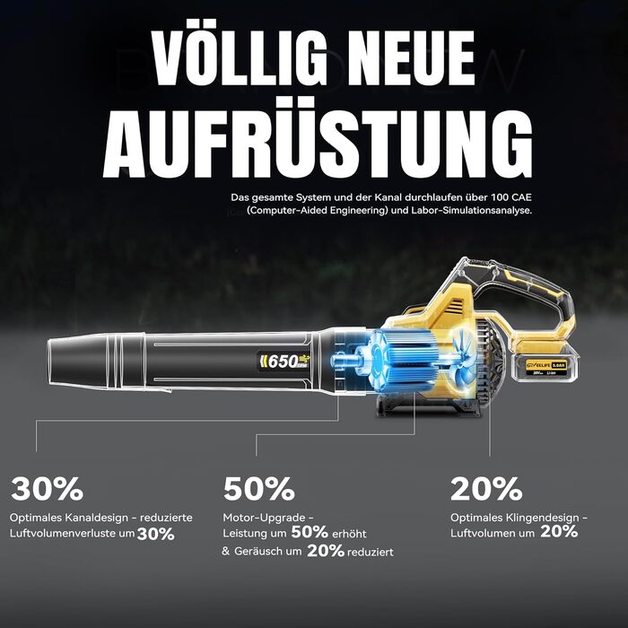 GEVEELIFE Battery Leaf Blower, 20V 270 km/h Electric Leaf Blower with 3-Speed & 2x5.0Ah Batteries – Cordless leaf blower for garden, leaves, dust & snow (Includes Battery)
