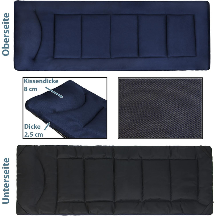 Надувне ліжко для кемпінгу Alpidex - розкладне, блакитне, до 200 кг, з кишенею, м'яке, для відпочинку на природі та вдома