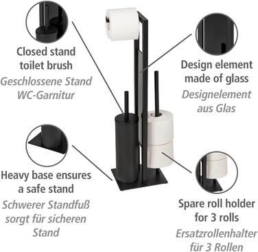 Набір для туалету WENKO Rivalta: настінний, з матовим покриттям, з склокераміки, чорний