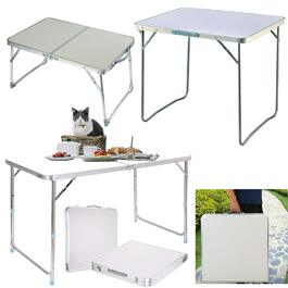 Складний стіл 60 см, портативний, для кемпінгу та пікніка, сад, на вулицю, регульована висота, алюмінієвий каркас, 60 x 45 x 25,9 см (Д x Ш x В)