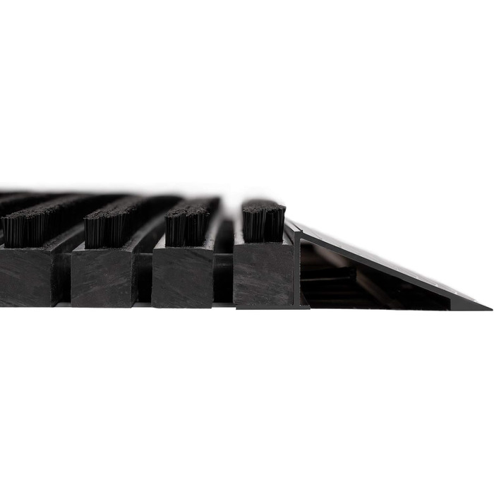 Примісний та вуличний килимок для очищення взуття Floordirekt Power Brush, чорний, 60 x 90 см