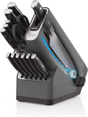 Набір ножів Ninja Foodi StaySharp Deluxe, 14 предметів, з інтегрованим точилом, чорний