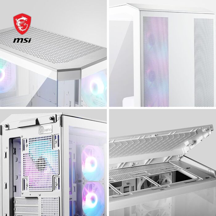 Корпус ПК MSI MAG PANO M100R PZ White ATX з підтримкою GPU-стійка, індикатором рівня заповнення, фільтрами від пилу та USB Type-C (20Gbps)