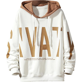 Чоловіча толстовка з капюшоном, світшот, базова модель, класичний пуловер, чоловіча вітровка, унісекс, повсякденний стиль, весна, осінь, зима, 5XL, білий