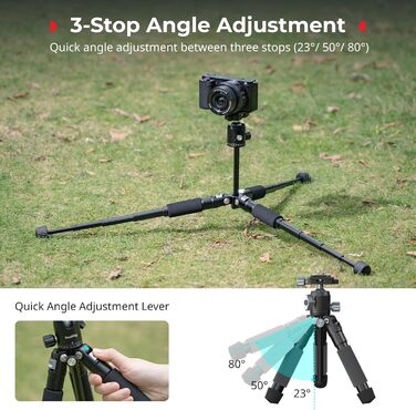 SMALLRIG VT-20 Pro Mini-штатив для камери та телефону: компактний, з кульковою головкою 360° та кріпленням для телефону