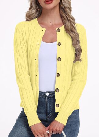 Жіночий в'язаний кардиган GRECEREE з V-подібним вирізом та кишенями (сірий, M)