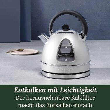 Cuisinart Traditional Kettle | Fast boiling, cordless, quiet, easy pouring | Removable scale filter | 1.7L capacity | Matching toaster available | Pearl 1.7L Traditional Pearl