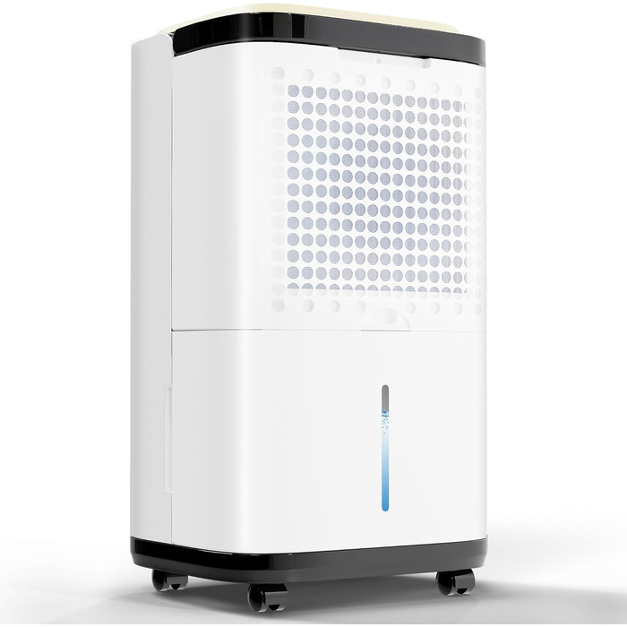 Електричний осушувач повітря JUMMICO 12л/день з датчиком вологості, 2.2л бак, LED-дисплей, шланг 1.5м, фільтр для дому, ванної кімнати