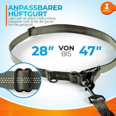 Спортивна повідкова система для собак Active Waist Leash від SparklyPets - для прогулянок без рук, для середніх та великих порід. Комплект: тримач для телефону, знімний контейнер для відходів, кишеня для ласощів та тримач для пляшки.