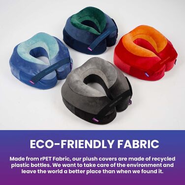 Подушка для шиї Cabeau Evolution Earth Deluxe з піною Memory Foam, чорна - найкраща підтримка голови, шиї та підборіддя