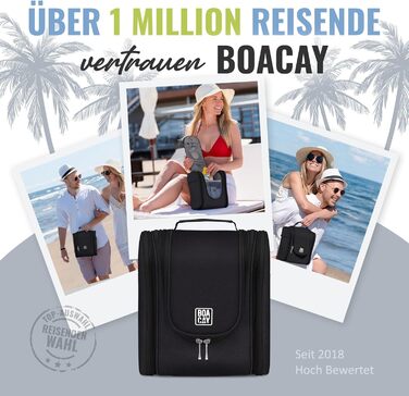 Чоловіча дорожня косметичка BOACAY з ручкою, для дорослих та дітей, з підвішуванням, колір кава з молоком, колір сапфіровий чорний (M)