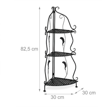 Relaxdays Metal Corner Shelf with 3 Tiers
