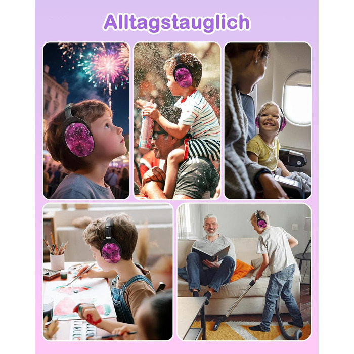 Навушники для захисту від шуму ZOHAN 030 для дітей 3-18 років, для дітей з аутизмом, для школи, концерту, галактичний дизайн