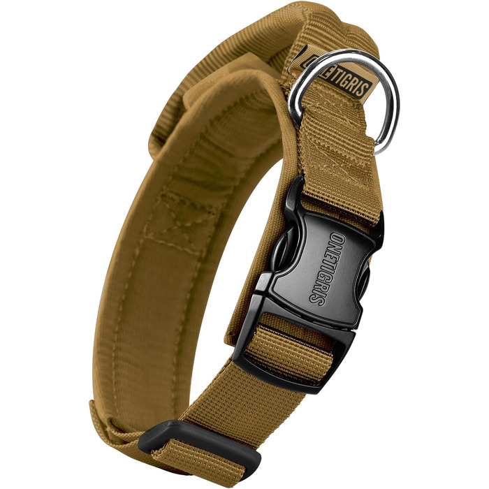 Нашийник для собак OneTigris з металевою застібкою Ranger Green (S, Coyote Brown)