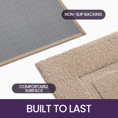 Килимок для ванної кімнати DEXI: антиковзаючий, м'який, з мікрофібри, 60x90 см, бежевий