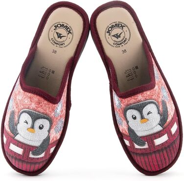 Тапочки жіночі JOMIX Winter Hausschuhe, зручні домашні капці, італійські сліпони для дому (39 EU, бордовий)