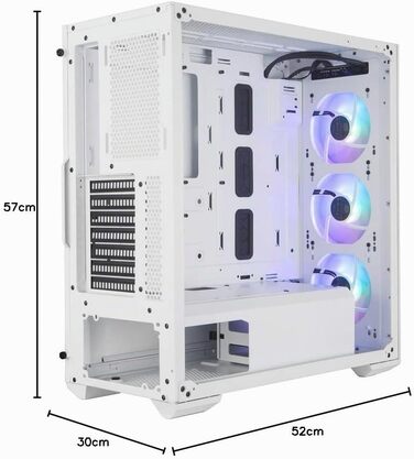 Корпус для ПК Cooler Master MasterBox TD500 Mesh ARGB, 3 вентилятори 120 мм, загартоване скло, білий