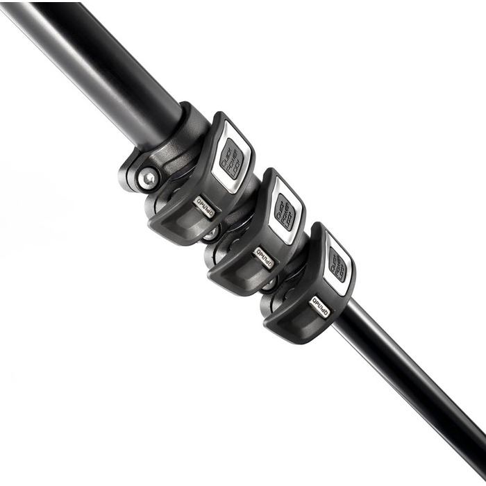 Штатив Manfrotto MT190XPRO4 з кутовою центральною колоною - 4-секційний штатив для DSLR та бездзеркальних камер, чорний/антрацитовий алюміній