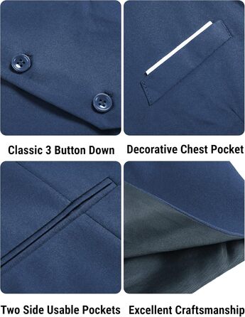 Жилет чоловічий COOFANDY, приталений, формальний, оксамитовий, для ділового стилю або смокінгу (Блакитний Павич, 4XL)