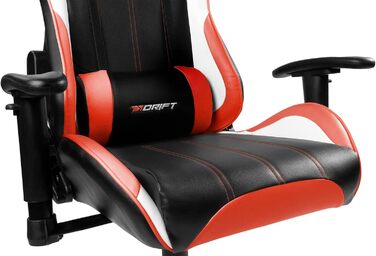 Ігрове крісло DRIFT DR175RED, екошкіра, 2D підлокітники, клас 4, чорний/червоний